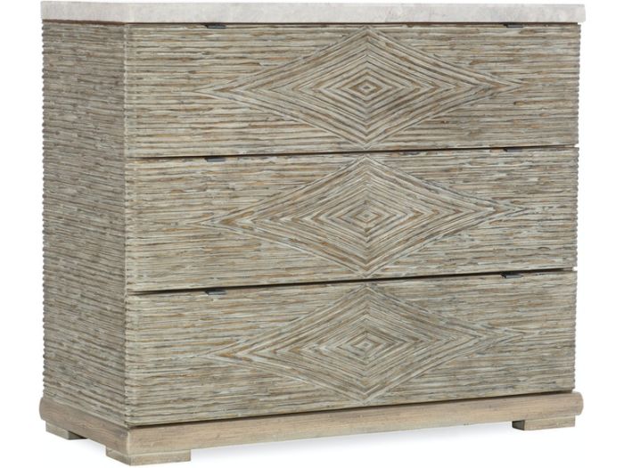 Reeded Marble Top Accent Chest