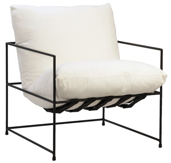 Iron Frame White Accent Chair