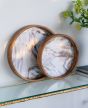 Small Marble & Wood Round Tray