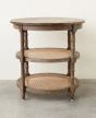 Wood Table with Cane Shelves