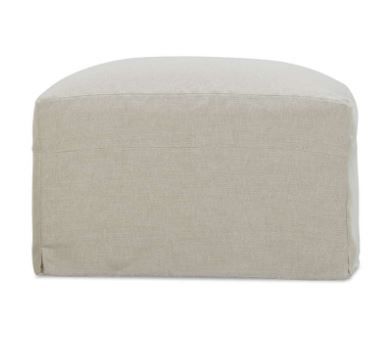 Pearl Slipcovered Lilah Ottoman