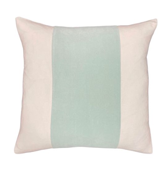 Aqua Velvet Panel 22x22 Pillow