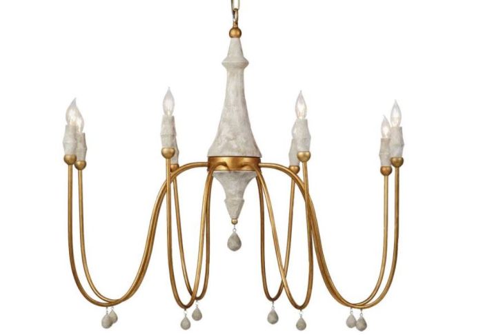 Small Gold & Ivory Chandelier