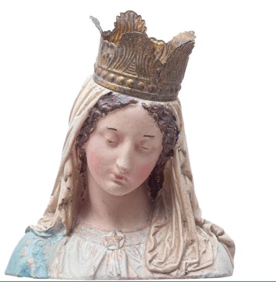 Handpainted Magnesia Mary Bust