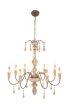 34" Wood 8-Light Chandelier