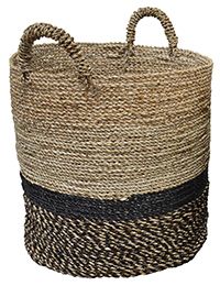 Large Black Seagrass Basket
