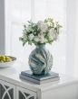 Cream Blue Brown Abstract Vase