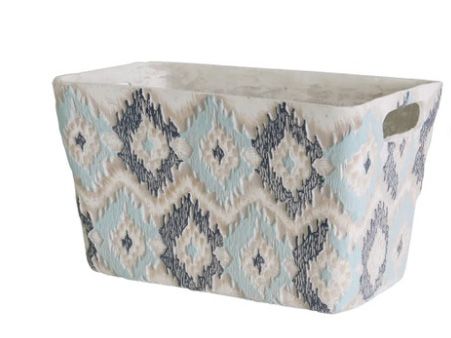 Small Ikat Blue Planter