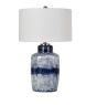 Blue & White Distressed Lamp