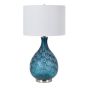 Teal Glass Pattern Table Lamp
