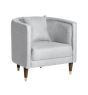 Curved Grey Tight Back Armchair