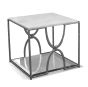 White Fossil Stone End Table