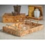 Medium Burl Wood Rectangle Tray
