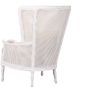 White Caned Wing Back Chair
