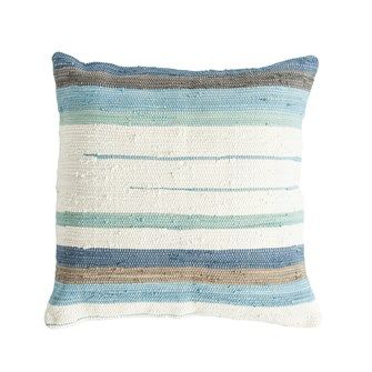 32"x32" Striped Chindi Pillow