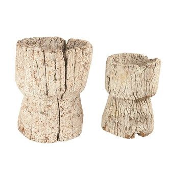 Antique Mortar Bowl Whitewashed