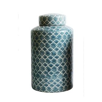 16" Hand-Painted Ginger Jar