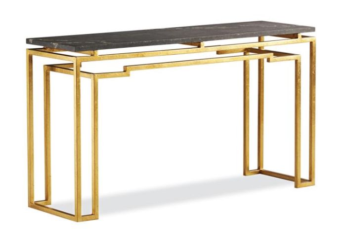 Tiered Bronze Stone Top Console
