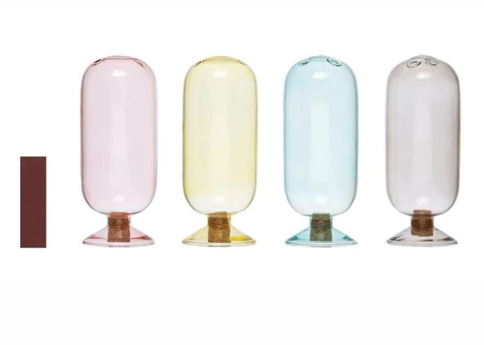 Colored Glass Match Holder