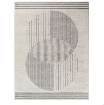 Grey Circle Pattern Rug