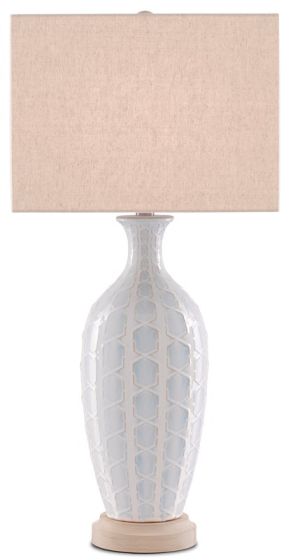 Light Blue Patterned Table Lamp