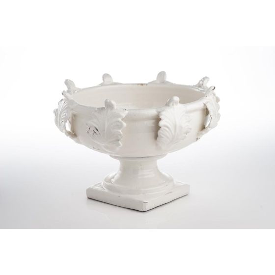 White Acanthus Leaf Urn