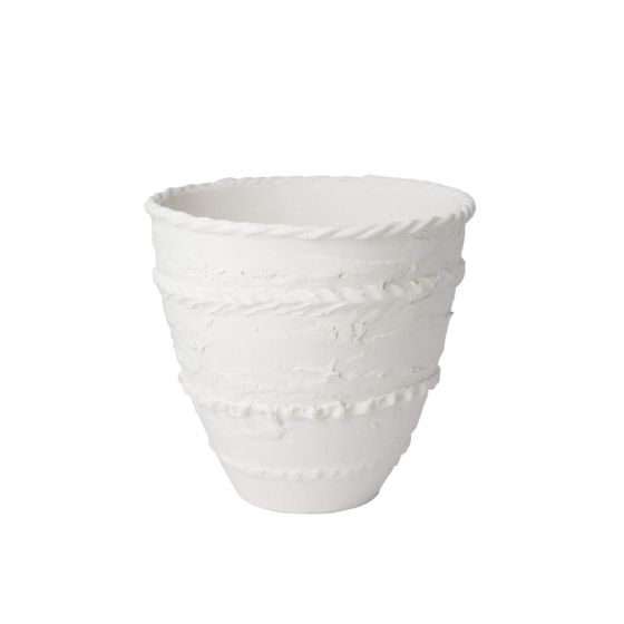 Matte White Ceramic Cachepot-lg