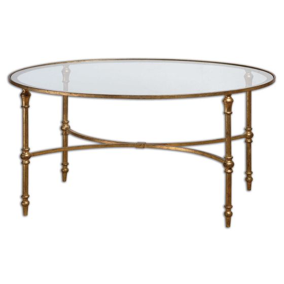 Iron & Glass Oval Coffee Table