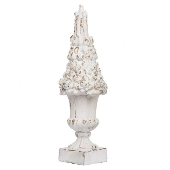 Distressed White Finial