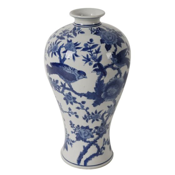 Blue & White Bird Vase