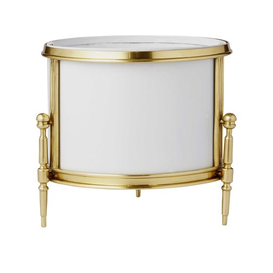 White and Brass Cachepot