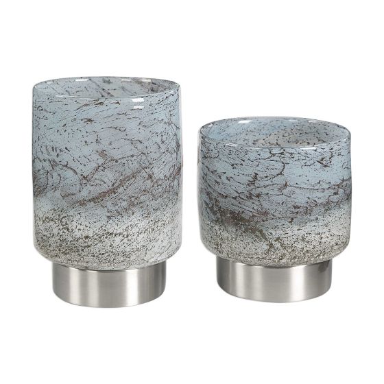 Blue and Gray Glass Vase - Sm