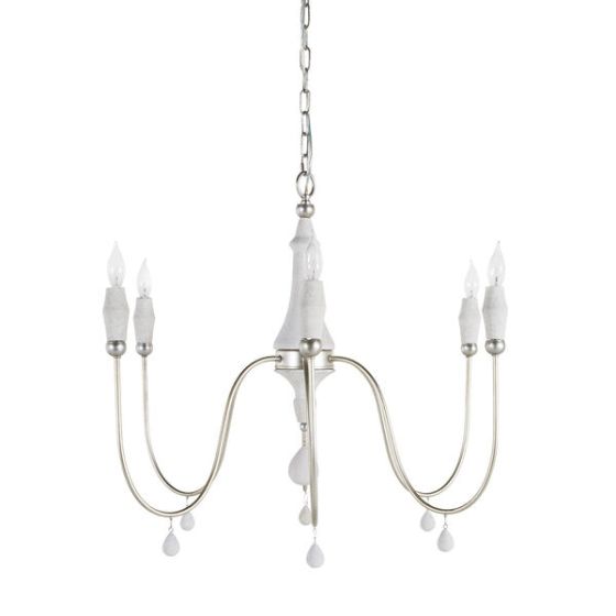 Small Silver Wooden Chandelier