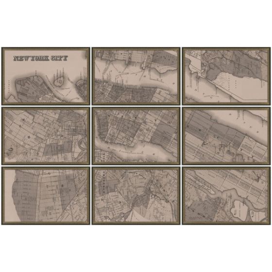 New York Vintage Grid Maps