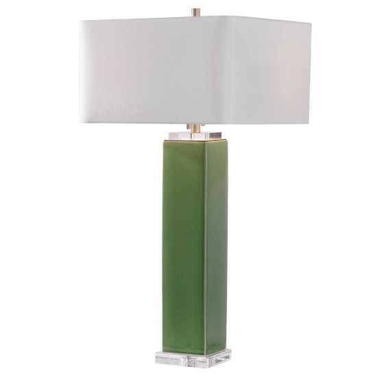 Square Green Table Lamp