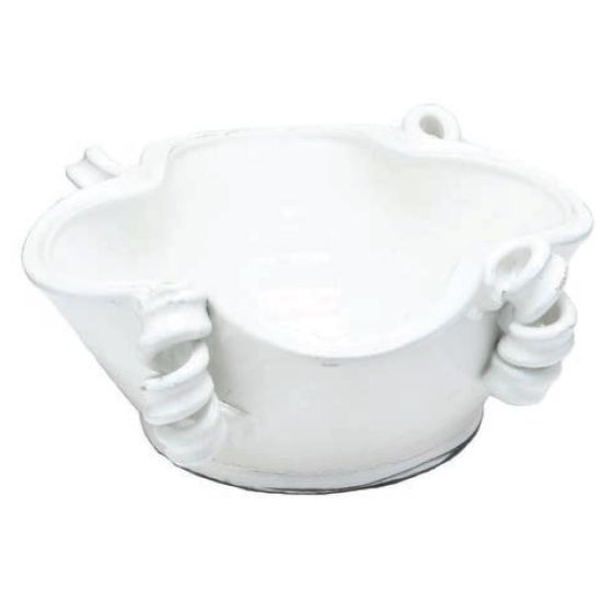 White Curled Handled Bowl