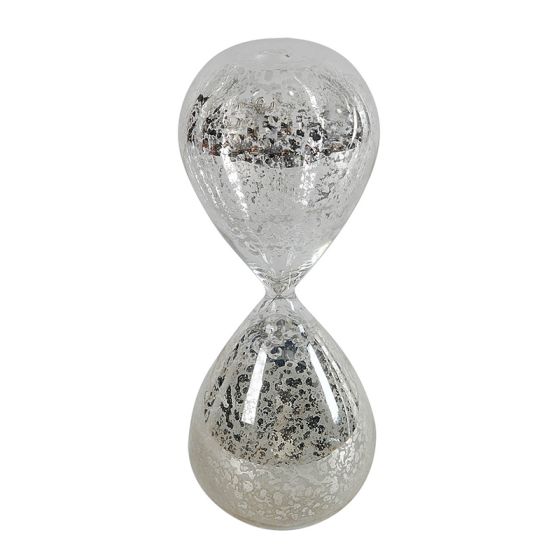 Silver 30 Min Hourglass - White