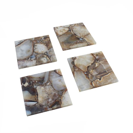 Gold Agate 4 Piece Coaster Set