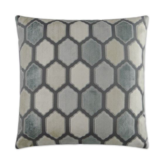 Geometric Silver & Zinc Pillow