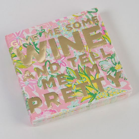 "Give Me Wine" Cocktail Napkins