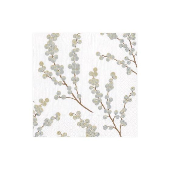 Silver Branches Cocktail Napkin