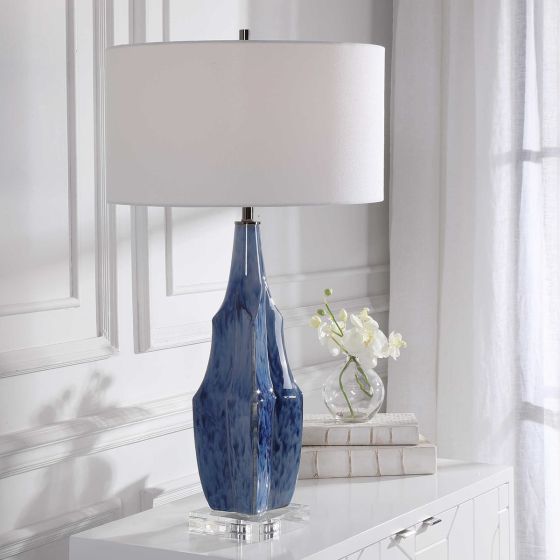 Reactive Indigo Glaze Lamp