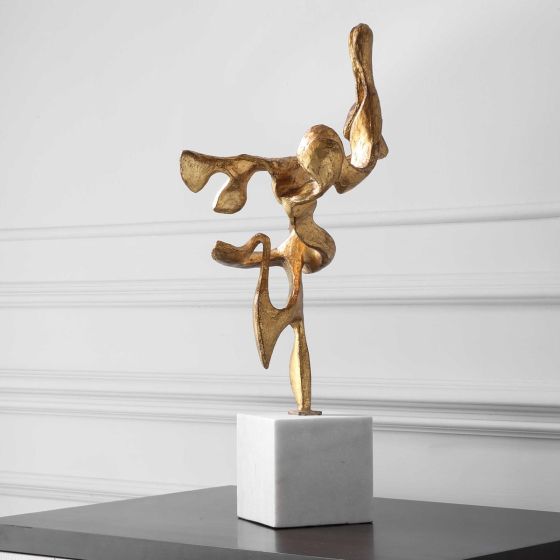 Gold Metal Leaf Sculpture