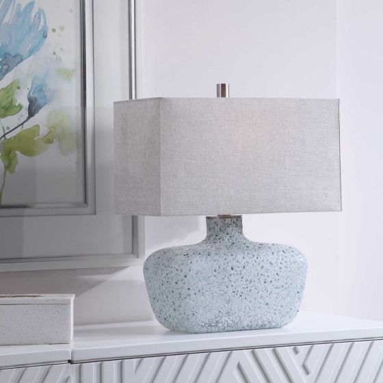 White Frosted Glaze Table Lamp