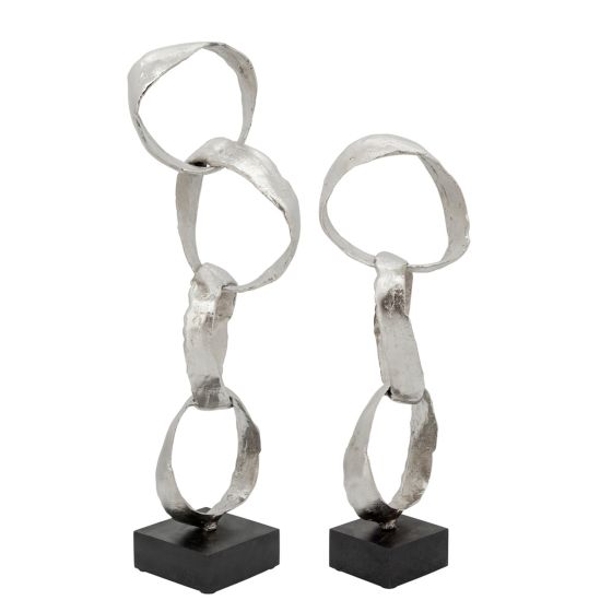 4 Silver Stacking Rings Statue