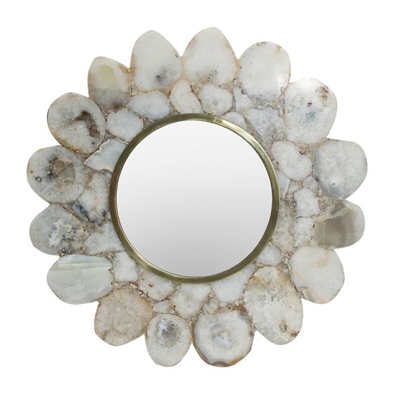 Cluster Stone Round Mirror