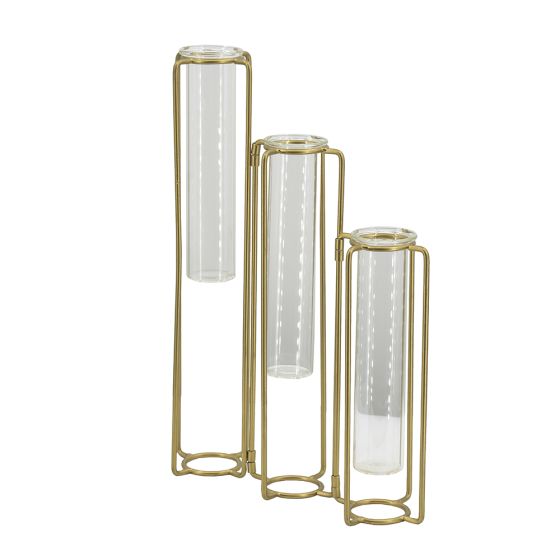 Set of 3 Beaker Glass Vases