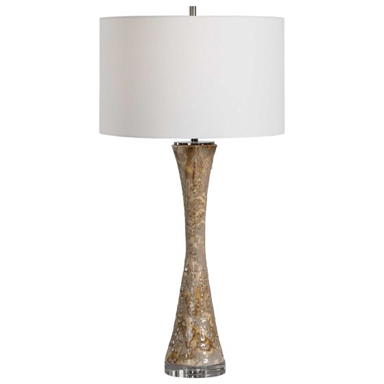 Taupe Gray Textured Table Lamp