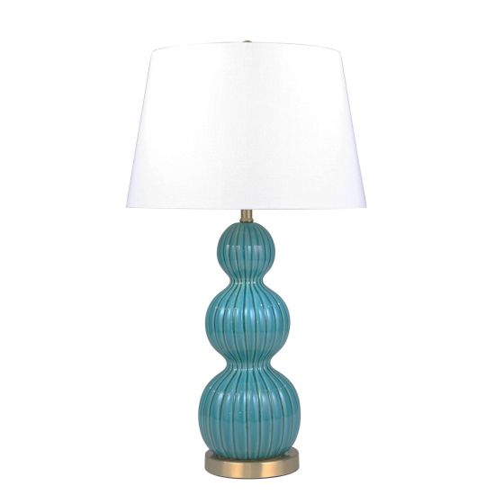 Teal Blue Triple Gourd Lamp