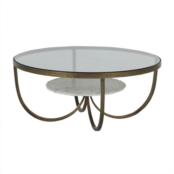 Brass&White Marble Coffee Table